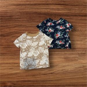 Old Navy Toddler Boy Hawaiian Floral Print Shirt Set (2 Shirts) Size 2T